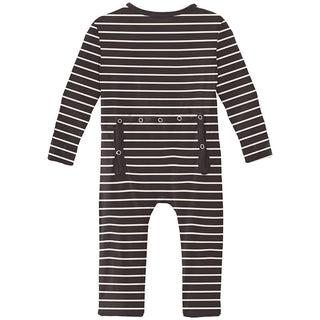 KicKee Pants Print Bamboo Coverall with 2-Way Zipper - 90's Stripe