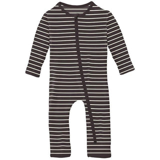 KicKee Pants Print Bamboo Coverall with 2-Way Zipper - 90's Stripe