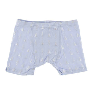 KicKee Pants Print Boys Boxer Brief - Frost Silver Trees