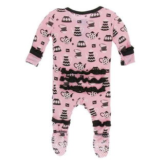 Print Classic Ruffle Footie with Snaps - Teatime KicKee Pants Size: Newborn