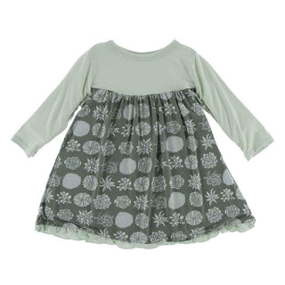 Print Bamboo Classic Long Sleeve Swing Dress, Succulent Plants Baby & Toddler Dresses
