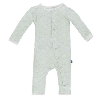 Print Bamboo Coverall - Aloe Water Lattice Baby & Toddler Sleepwear