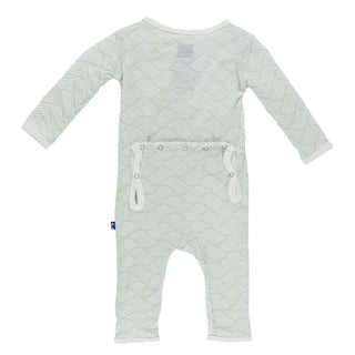 Print Bamboo Coverall - Aloe Water Lattice Baby & Toddler Sleepwear