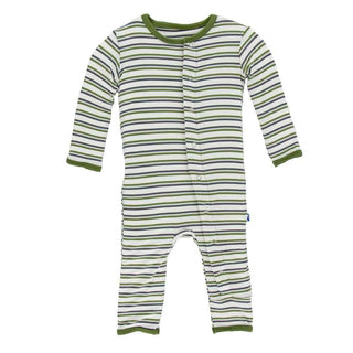 KicKee Pants Print Coverall - Boy Fresh Water Stripe