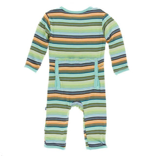 KicKee Pants Print Coverall with Snaps - Cancun Glass Stripe