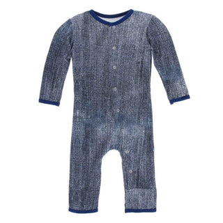 KicKee Pants Print Coverall with Snaps - Denim