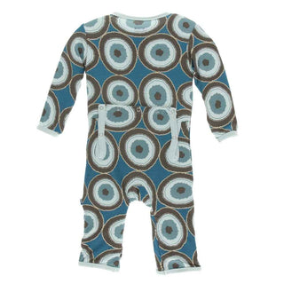 KicKee Pants Print Coverall with Snaps - Heritage Blue Agate Slices