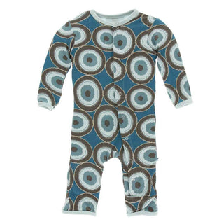 KicKee Pants Print Coverall with Snaps - Heritage Blue Agate Slices