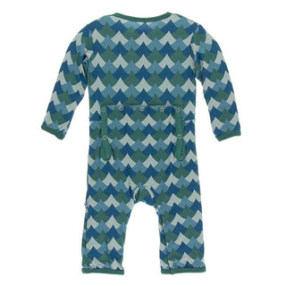 KicKee Pants Print Coverall with Snaps - Ivy Waves