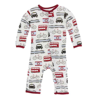 KicKee Pants Print Coverall with Snaps - London Transport