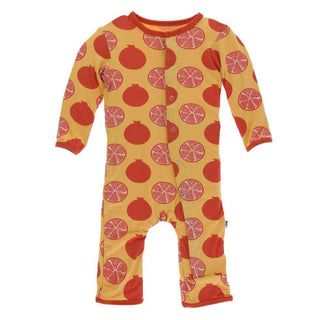 KicKee Pants Print Coverall with Snaps - Marigold Pomegranate