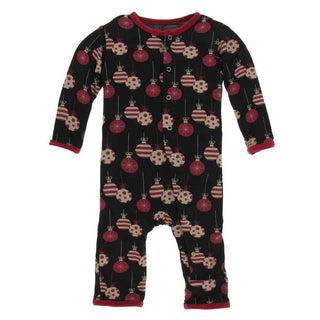 KicKee Pants Print Coverall with Snaps - Midnight Ornaments