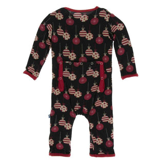 KicKee Pants Print Coverall with Snaps - Midnight Ornaments