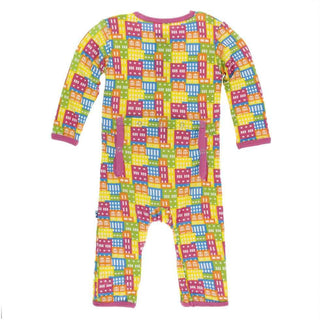 KicKee Pants Print Coverall with Snaps - Natural Houses