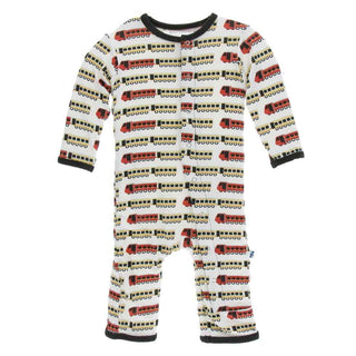 KicKee Pants Print Coverall with Snaps - Natural Indian Train