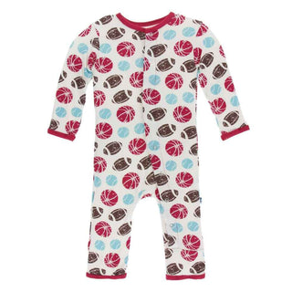 KicKee Pants Print Coverall with Snaps - Natural Sports