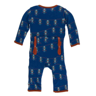 KicKee Pants Print Coverall with Snaps - Navy Lantern Festival