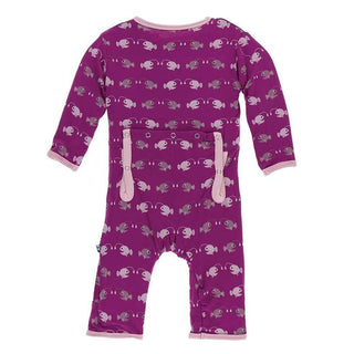 KicKee Pants Print Coverall with Snaps - Orchid Angler Fish
