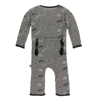 KicKee Pants Print Coverall with Snaps - Par Avion