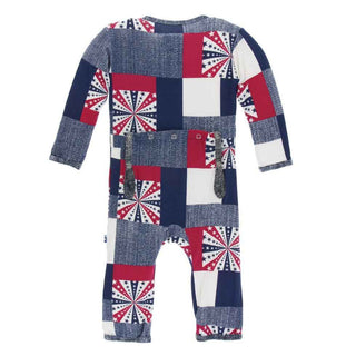 KicKee Pants Print Coverall with Snaps - Patchwork