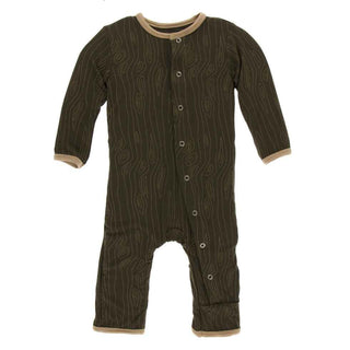 KicKee Pants Print Coverall with Snaps - Petrified Wood