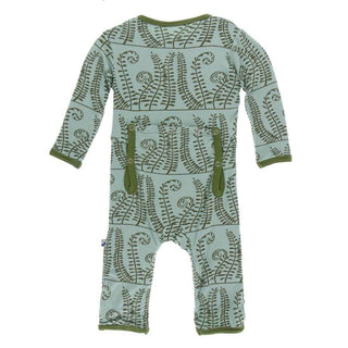 KicKee Pants Print Coverall with Snaps - Shore Ferns