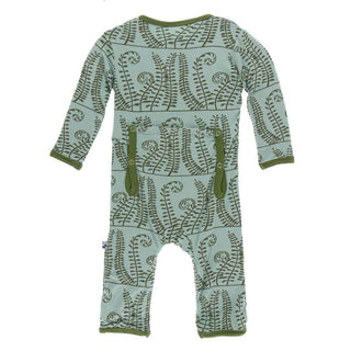 Print Bamboo Coverall with Snaps - Shore FernsKicKee PantsSize: 3-6 Months