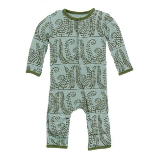KicKee Pants Print Coverall with Snaps - Shore Ferns
