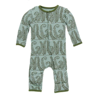 Print Bamboo Coverall with Snaps - Shore FernsKicKee PantsSize: 3-6 Months