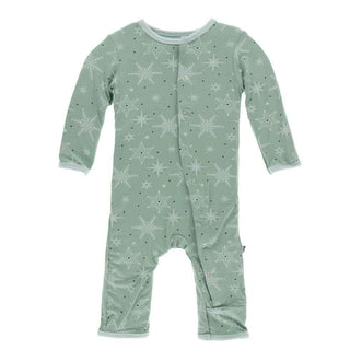 KicKee Pants Print Coverall with Snaps - Shore Snowflakes
