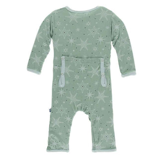 KicKee Pants Print Coverall with Snaps - Shore Snowflakes