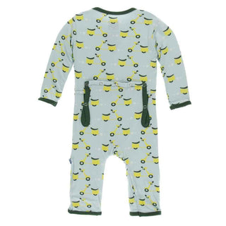 KicKee Pants Print Coverall with Snaps - Spring Sky Scooter