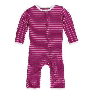 KicKee Pants Print Coverall with Snaps - Tokyo Dragonfruit Stripe