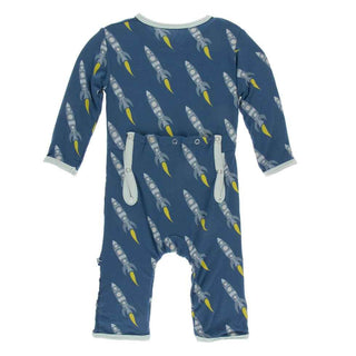 KicKee Pants Print Coverall with Snaps - Twilight Rockets