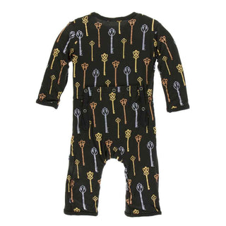 KicKee Pants Print Coverall with Snaps - Victorian Keys