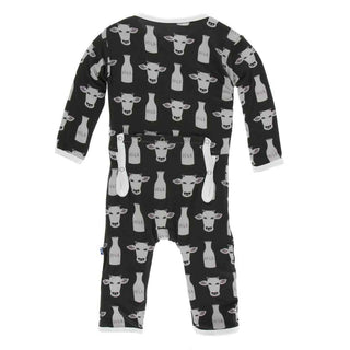 KicKee Pants Print Coverall with Snaps - Zebra Tuscan Cow