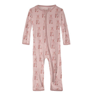 KicKee Pants Print Coverall with Zipper - Baby Rose Ballet