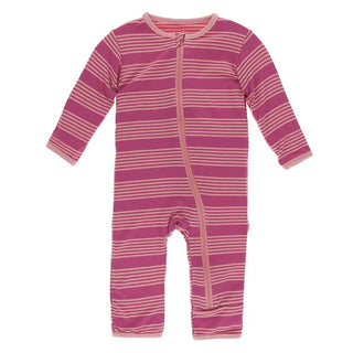 KicKee Pants Print Coverall with Zipper - Calypso Agriculture Stripe
