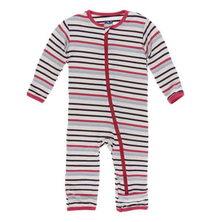 KicKee Pants Print Coverall with Zipper - Chemistry Stripe