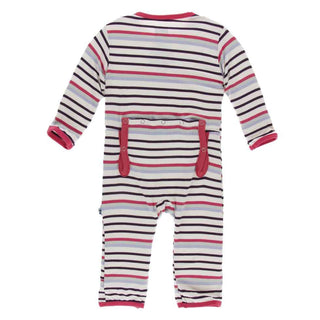 KicKee Pants Print Coverall with Zipper - Chemistry Stripe