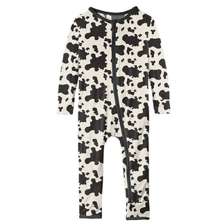 KicKee Pants Print Coverall with Zipper - Cow Print
