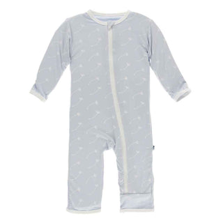 KicKee Pants Print Coverall with Zipper - Dew Dandelion Seeds