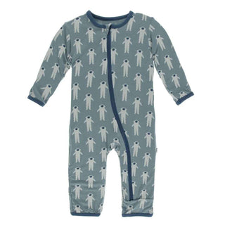 KicKee Pants Print Coverall with Zipper - Dusty Sky Astronaut
