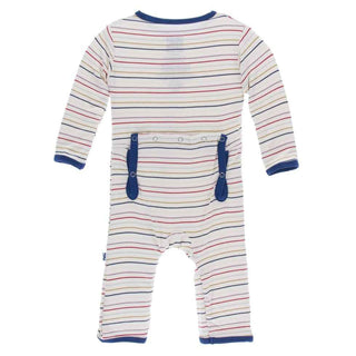 KicKee Pants Print Coverall with Zipper - Everyday Heroes Multi Stripe
