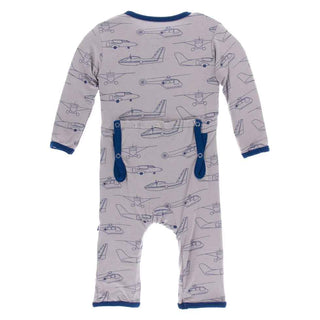 KicKee Pants Print Coverall with Zipper - Feather Heroes in the Air