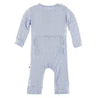 KicKee Pants Print Coverall with Zipper - Frost Silver Trees