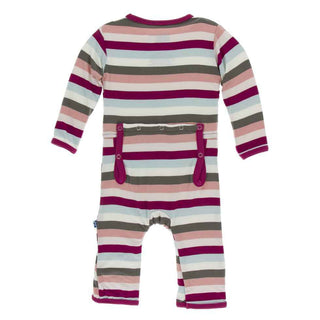 KicKee Pants Print Coverall with Zipper - Geology Stripe