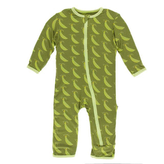 KicKee Pants Print Coverall with Zipper - Grasshopper Sweet Peas