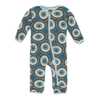 KicKee Pants Print Coverall with Zipper - Heritage Blue Agate Slices