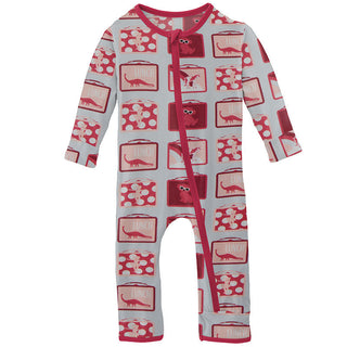 KicKee Pants Print Coverall with Zipper - Illusion Blue Lunchboxes